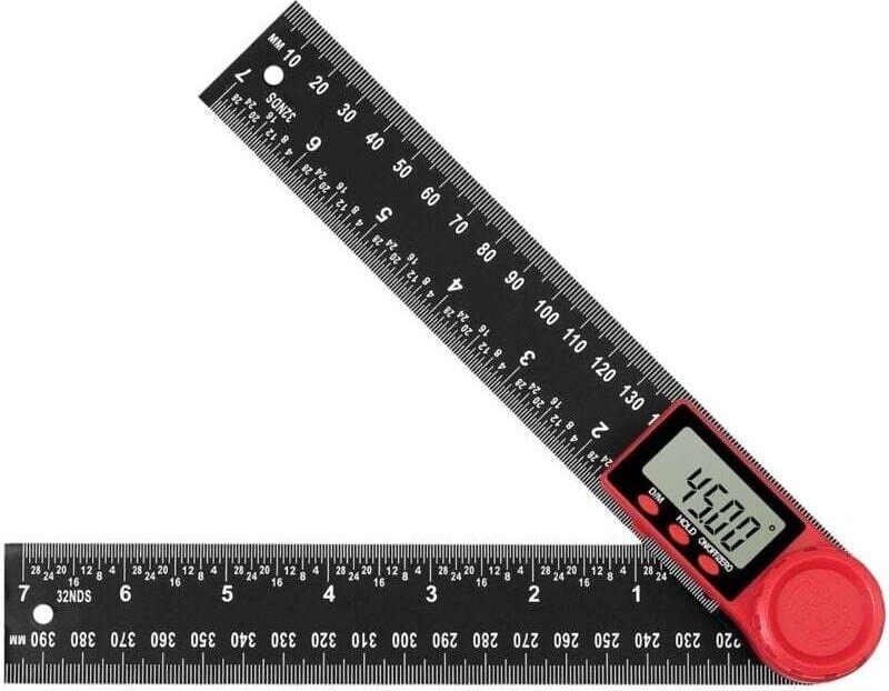 Rapporteur d'Angle Numérique 2 en 1, LCD Digital Mesureur d'angle 8-inch 200mm Angle Gauge, Mise à Zéro, Bascule de Degr...