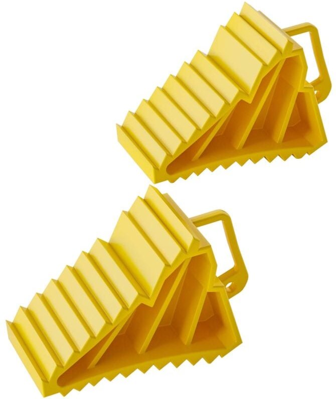 Wiltec - Unterlegkeile für Anhänger 2 Stück bis 2 t, Bremskeile Wohnmobil 166 x 75 x 94 mm, Unterlegkeile Auto rutschfes...