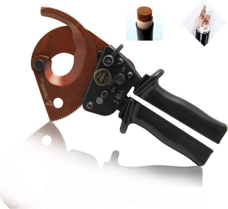 Ugreat - Ratschenkabelschneider J40A Kupfer-Aluminium-Kabelschere Getriebekabelschneider Ratschenschere,AAFGVC