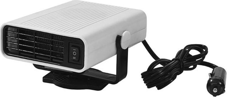 12V 150W Auto-Heizlüfter, mobiler Auto-Heizlüfter, 360° drehbar, Kühlmittel, 2-in-1-Kühllüfter, Weiß