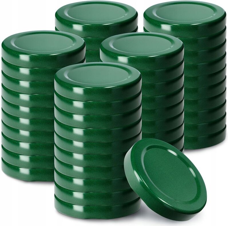 Schraubdeckel fi53 mm, für Einmachgläser, 50 Stück, Grün - Kadax