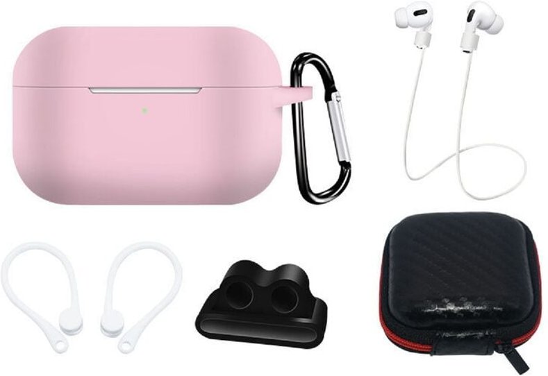 Cofi 1453 - Silikonhüllen-Set für AirPods Pro 2 / AirPods Pro 1 + Hülle / Ohrbügel / Umhängeband / Uhrenarmbandhalter / ...