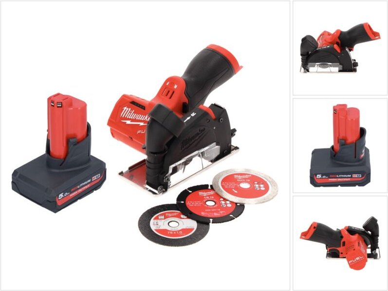 Thumbnail - Milwaukee M12 FCOT-501 Multimaterialschneider 12 V 76 mm Brushless + 1x Akku 5,0 Ah - ohne Ladegerät