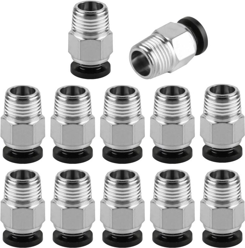 Thumbnail - 12 Stück Pc4-M10-Pneumatikverschraubung, Pc4 M10-Pneumatikverbinder für PTFE-Rohr, Pc4-M10-Pneumatikverbinder, gerade Sc...