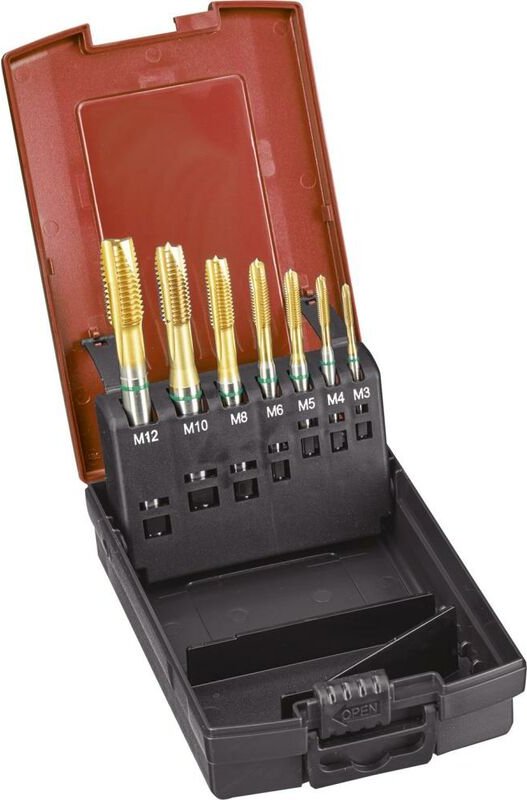 Format - Maschinengewindebohrer- Set DIN371/376 TiN Typ uni 6H DurchgangslochM3-M12 gt