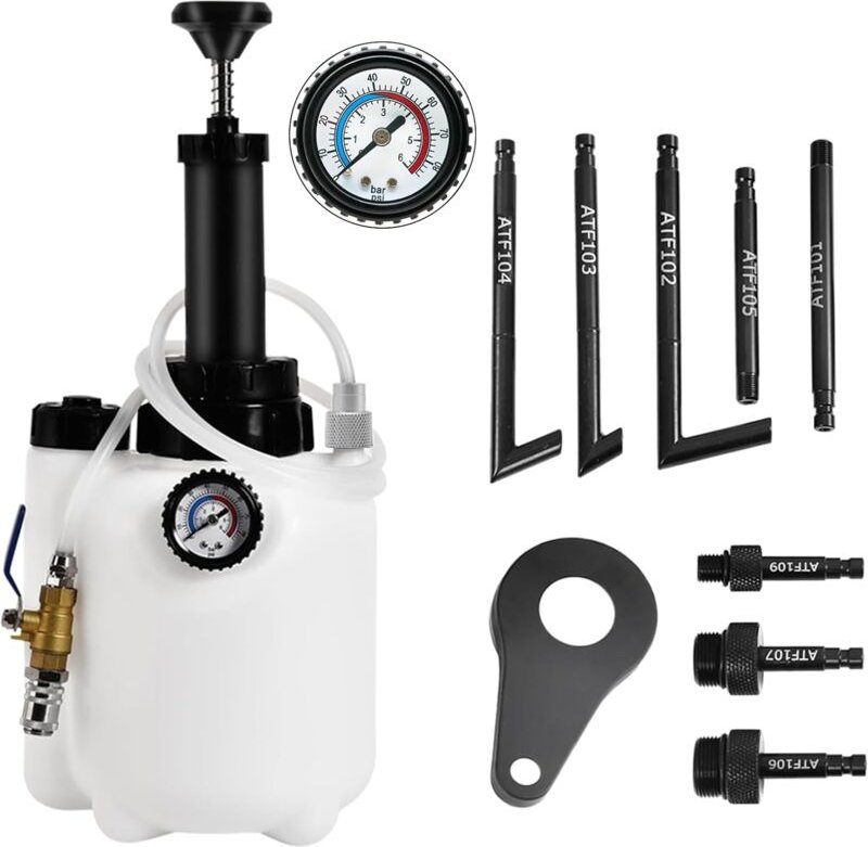 Coocheer - Getriebeölpumpe (3 l), Ölfüllsystem-Flüssigkeitsübertragungswerkzeug mit 8 Adaptern aus Aluminiumlegierung, G...