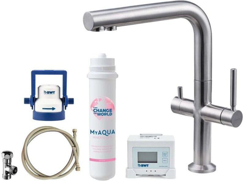 Kielle - Wimeo - Spültischarmatur inkl. Filter, Edelstahl gebürstet 10525SFI95