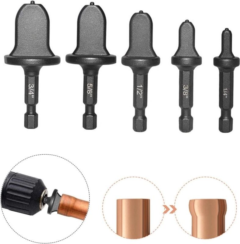 Aiperq - Kupferrohr-Expander, 5-teilig, Kupferrohr, Sechskantstange, Klimaanlage, Kupfer-Expander-Werkzeug, Rundgriff, R...