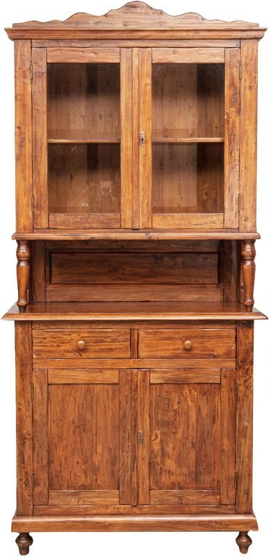 Sideboard aus massivem Lindenholz mit Nussbaum-Finish L107xPR43xH238 cm. Made in Italy