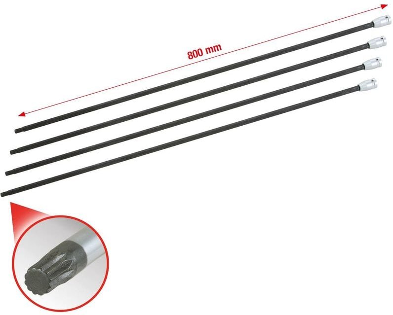1/2' Antriebswellen-Stecknuss-Satz Vielzahn, 4-tlg