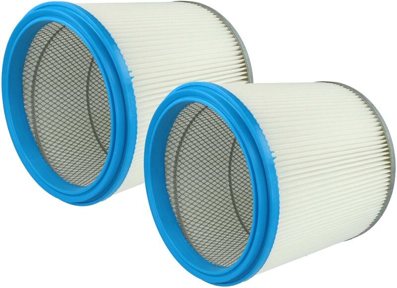2x Faltenfilter kompatibel mit Bosch gas 12-50RF Staubsauger - Filter, Patronenfilter, weiß silber blau - Vhbw