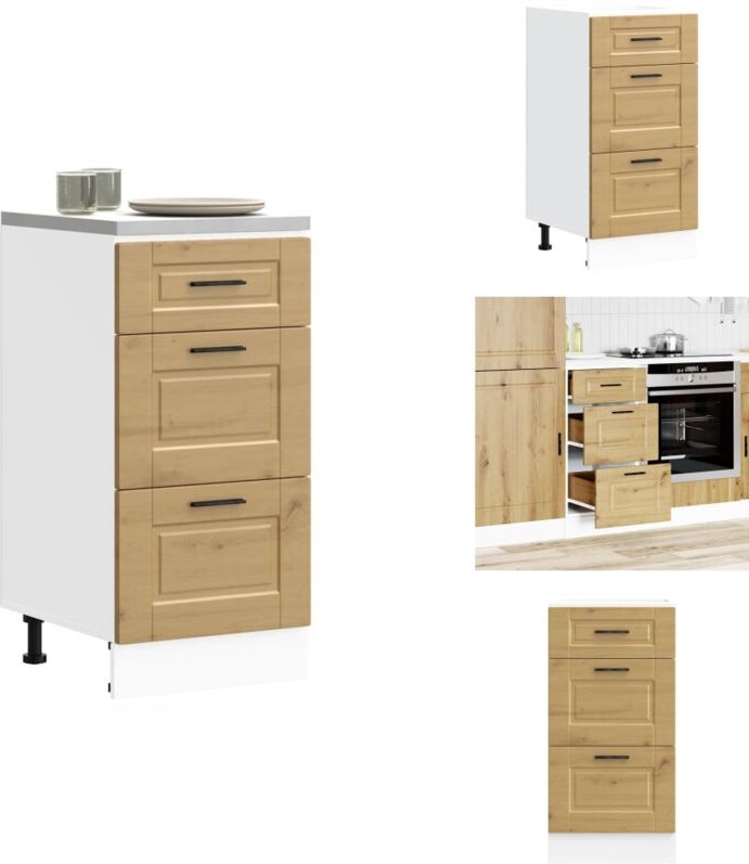 Küchenunterschrank Porto Artisan-Eiche Holzwerkstoff - Küchenunterschrank - Küchenunterschränke - Spülenunterschrank - U...