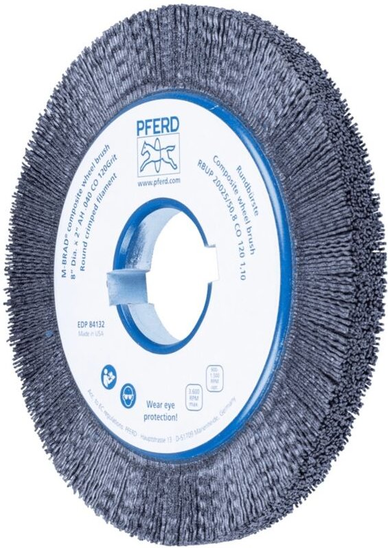 PFERD TOOLS COMPOSITE Rundbürste RBUP Ø 200x13x50,8 mm Bohrung Keramik-Filament-Ø 1,10mm Korn 120 stationär