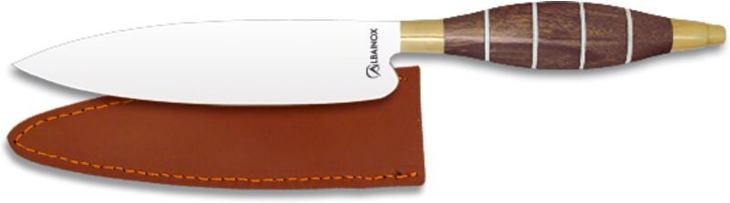 Martinez Albainox - Messer + Lederscheide. Holz.Klinge: 15