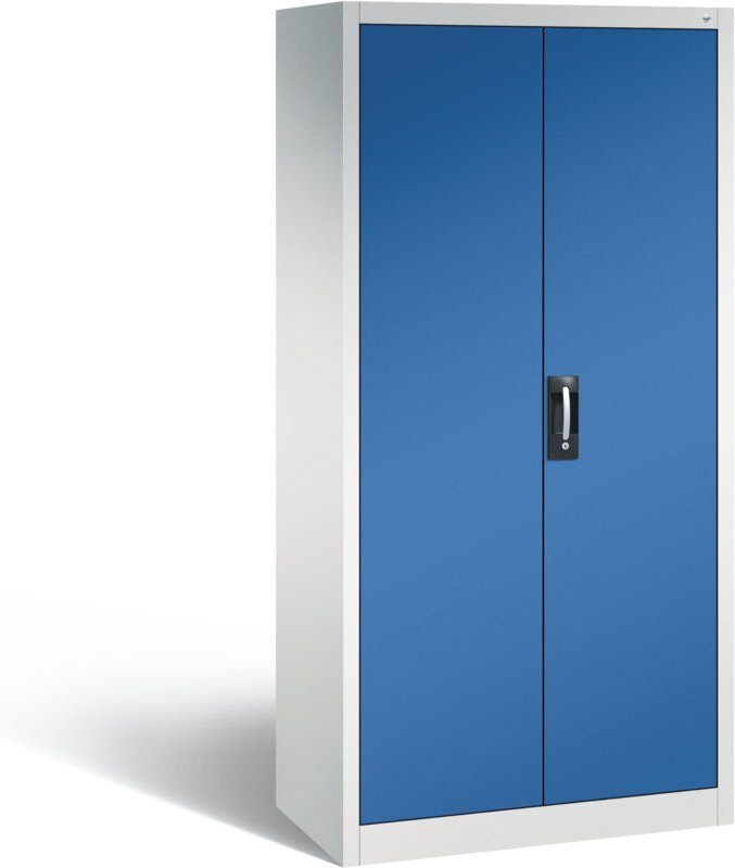C+P Werkzeugschrank mit Drehtüren, innen 4 Böden, H1950xB930xT500mm Front Enzianblau Korpus Lichtgrau