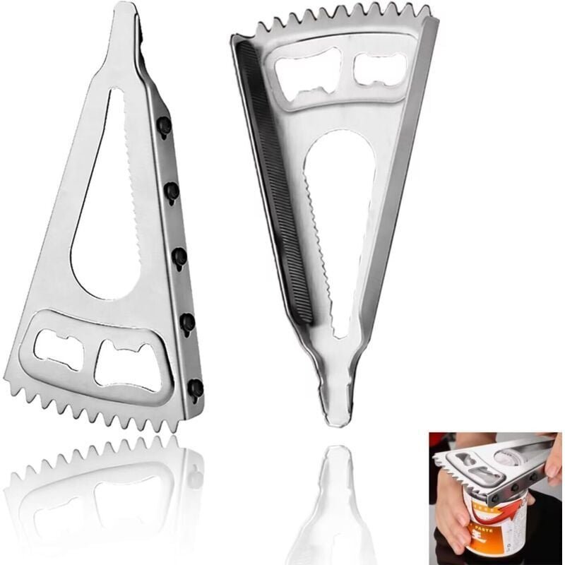 Multifunktionaler manueller Dosenöffner aus Edelstahl (2er-Pack), rutschfest, ideal für verletzte Hände, Arthritis, älte...