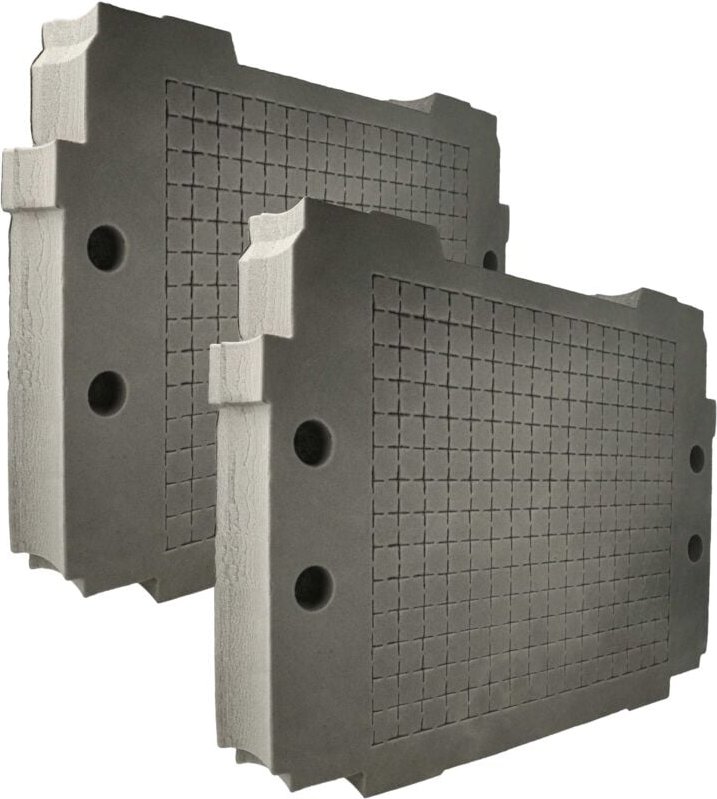 vhbw 2x Schaumstoffeinlage kompatibel mit Hitachi Hit Case I-IV Werkzeugkoffer - Individuell Anpassbar, Schaumstoff / Ha...