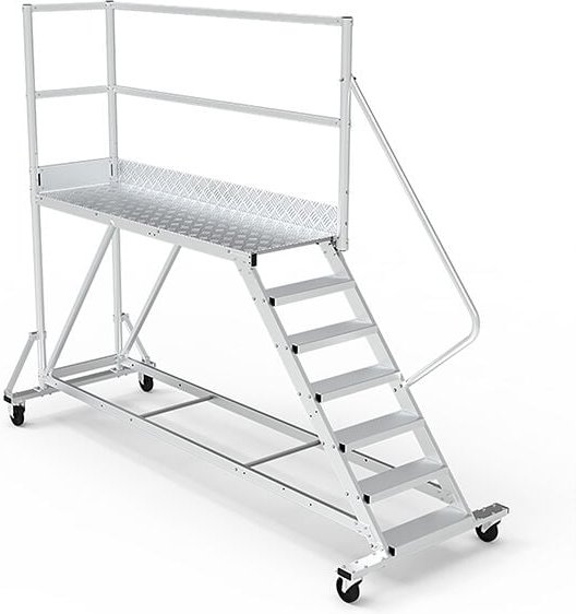 Mobile Plattform mit Geländer rechts und hinten - Maximale Arbeitshöhe 3.60m - PTF208D