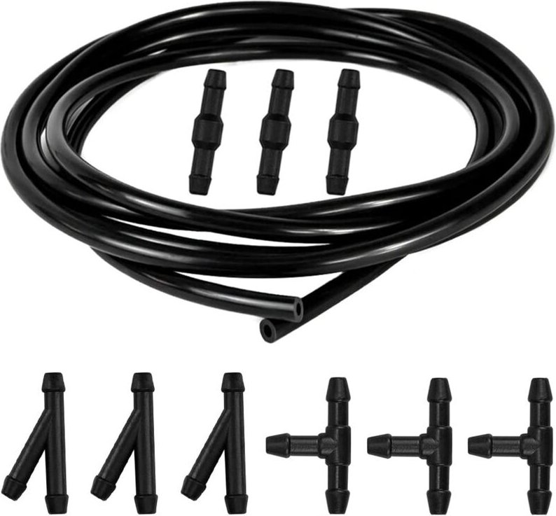 m Scheibenwischerschlauch-Set, Scheibenwaschschlauch mit 9-teiligem Schlauchverbinder (YIT-Typ), Scheibenwischer-Waschsc...