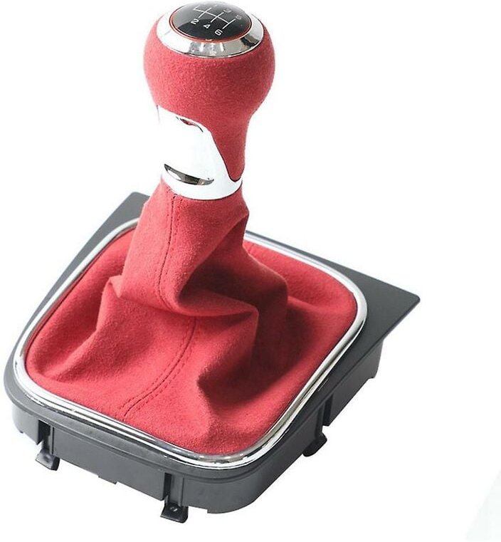 Woosien - Manueller 6-Gang-Schalthebelkopf Handball mit Ledermanschette für Golf 5 6 Mk5 Mk6 R32 04–09