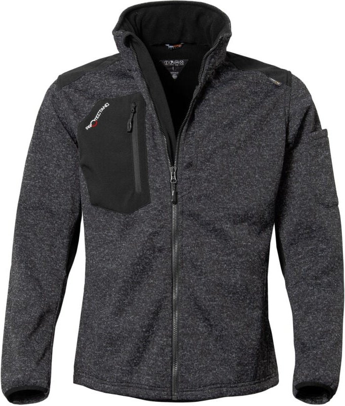 Qualitex Strick-Fleecejacke "protectano" schwarz XXL