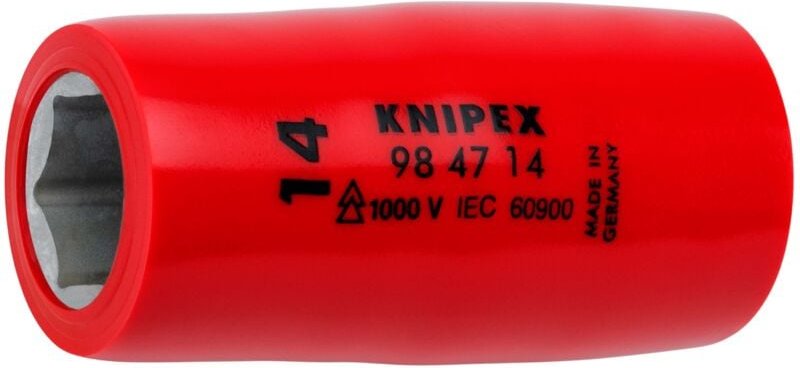 Knipex - 98 47 14 Steckschlüsseleinsatz für Sechskantschrauben mit Innenvierkant 1/2' 55 mm