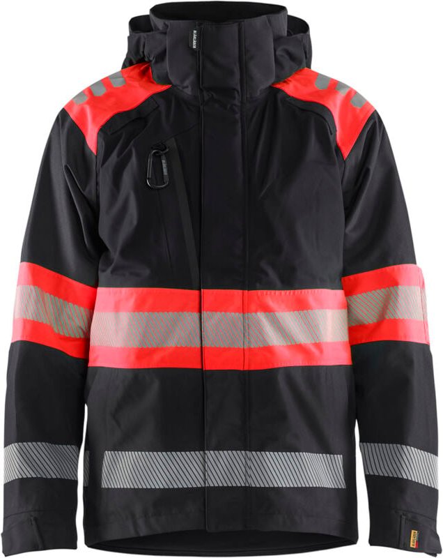 Thumbnail - Arbeitsjacke aus Hardshell mit hoher Sichtbarkeit 4420 - Schwarz/Neongelb S