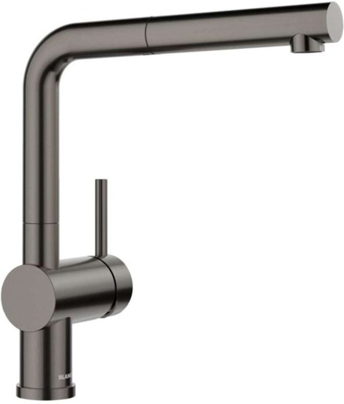 Blanco - Linus s - Spültischarmatur mit ausziehbarem Auslauf, dunkler Stahl 527733
