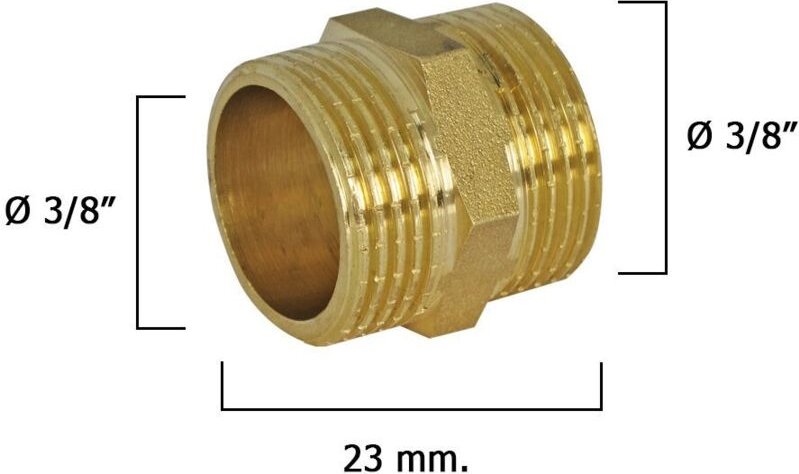 Polierte Doppelkupplungen 3/8'