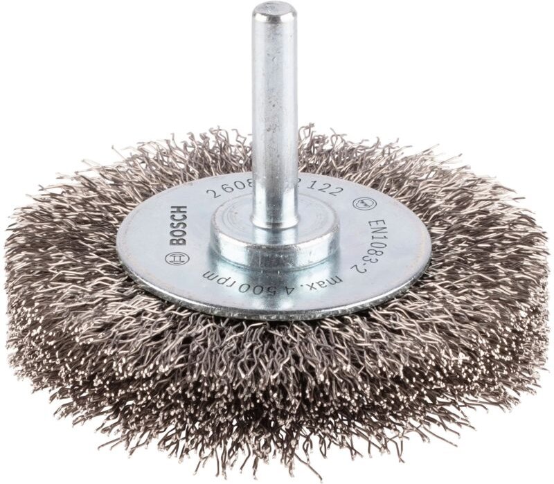 Bosch - Scheibenbürste, Edelstahl, gewellter Draht, 70 mm, 0,3 mm, 15 mm, 4500 u/ min
