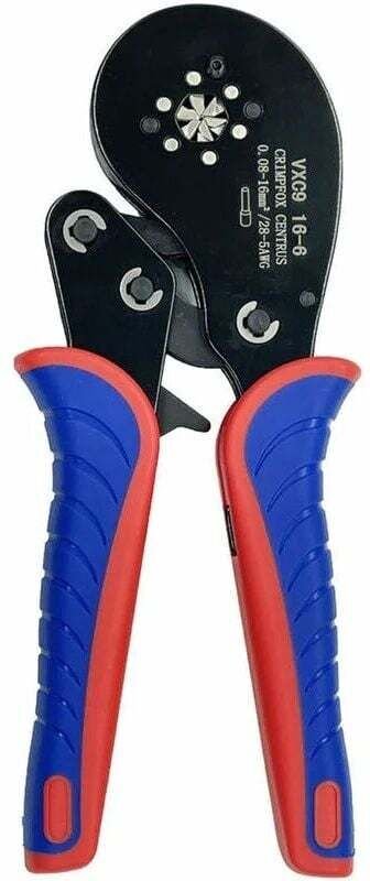 Shining House - Rohrkabelschuh-Crimpzange Crimpkapazität 0,08-16 mm² Rohrkabelschuh-Crimpzange schwarz, rot und blau