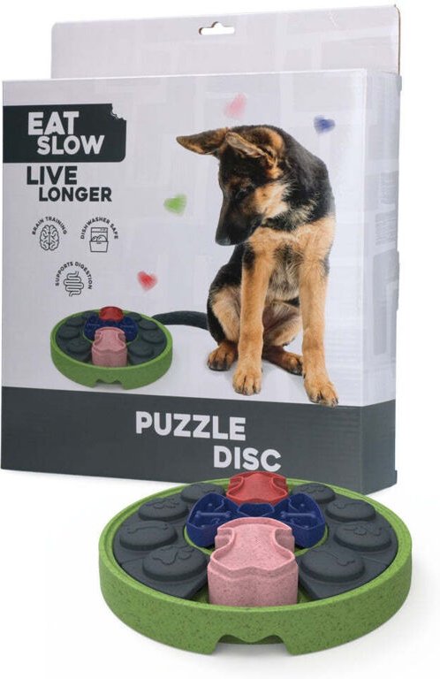 Puzzle disc eat slow live longer