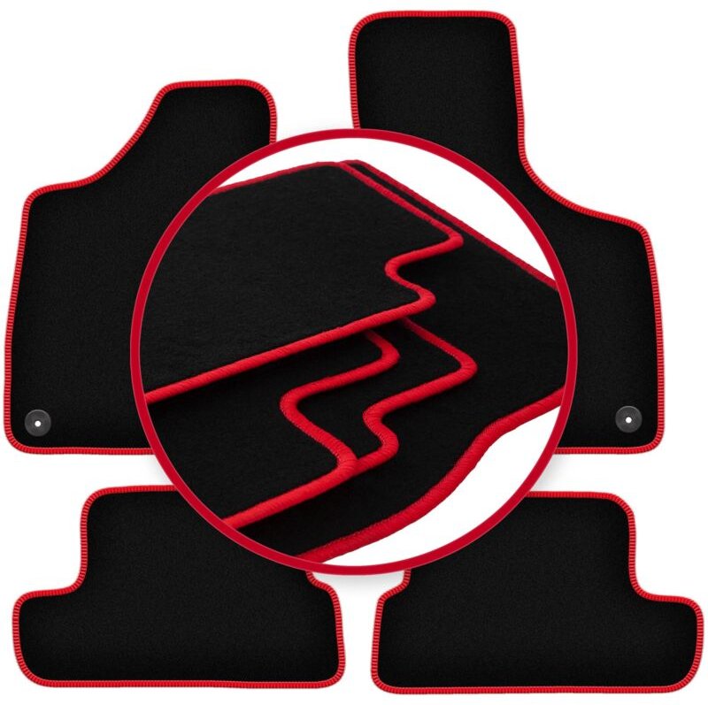 CARLUX-RED Autofußmatten für: Audi TT II 8J Cabrio, Roadster, Coupé (2006-2014)