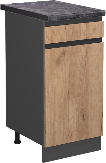 Vicco - Küchenunterschrank R-Line, Goldkraft Eiche, 40 cm , ap Anthrazit