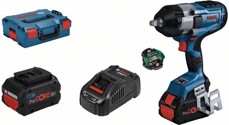 Thumbnail - Bosch Akku-Drehschlagschrauber gds 18V-1000 c, incl. 2x Akku ProCORE 8 Ah, Schnellladegerät, l-boxx