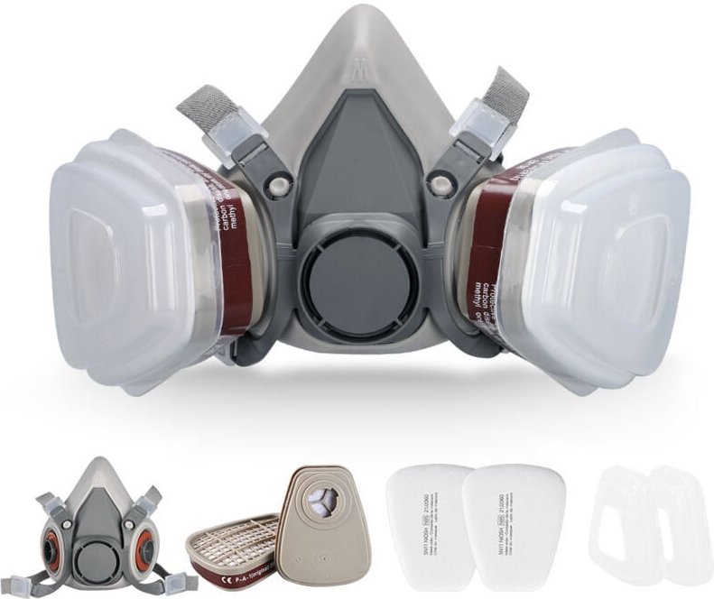 Wiederverwendbare Gesichtsmaske – 6200 halbgeschlossene Atemschutzmaske zum Malen, Staub und Formaldehyd, Schleifen, Pol...