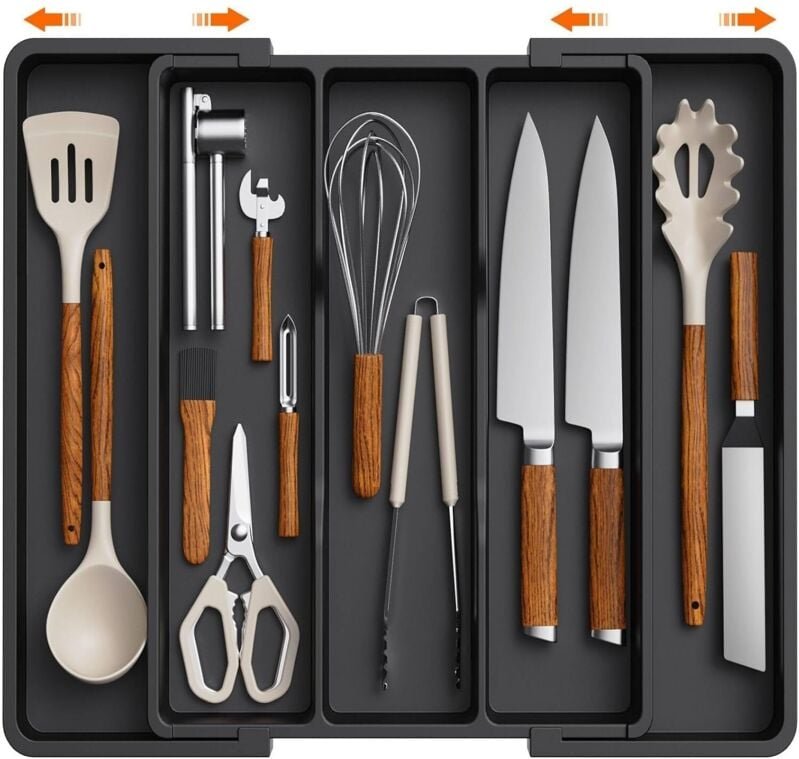Thumbnail - Jalleria - Utensilienschubladen-Organizer, erweiterbarer großer Besteckkasten für die Küche, verstellbarer Besteckhalter...