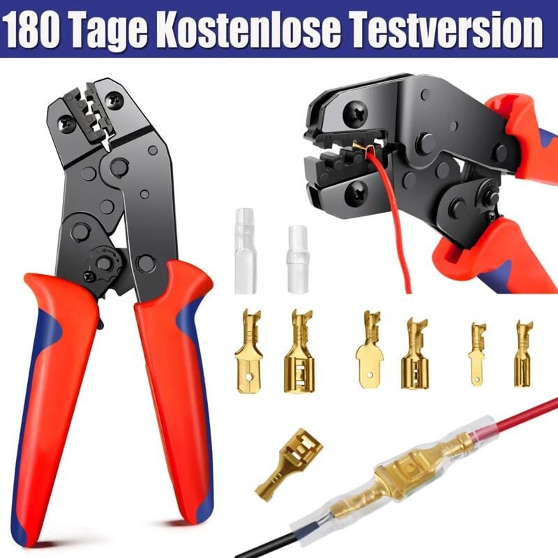 Day Plus - Crimpzange für Aderendhülsen von 0,5mm² - 1mm²-1.5mm² Presszange selbst einstell