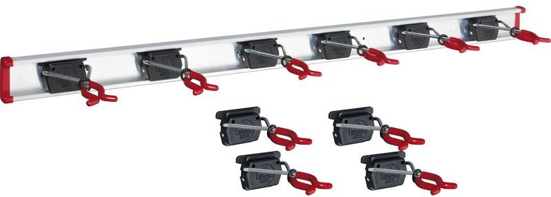 Alu-Gerätehalter-Set, inkl. 10 Halter, und 1x Schiene Länge 500 mm - Bruns