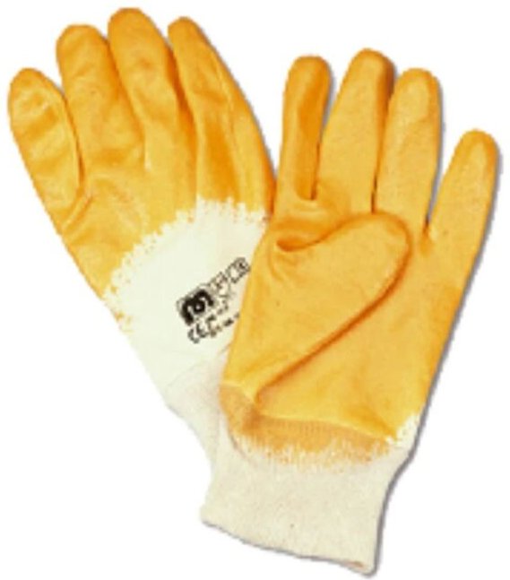 Gelber Nitrilhandschuh mit Baumwolle 688NTF 9