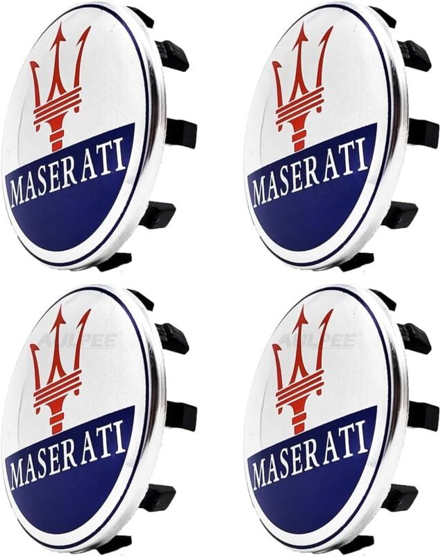 Radkappen Radkappen mit zentralem Logo 60 mm ABS-Material Kompatibel mit Mesertatti-Zubehör (Maser blau rot)