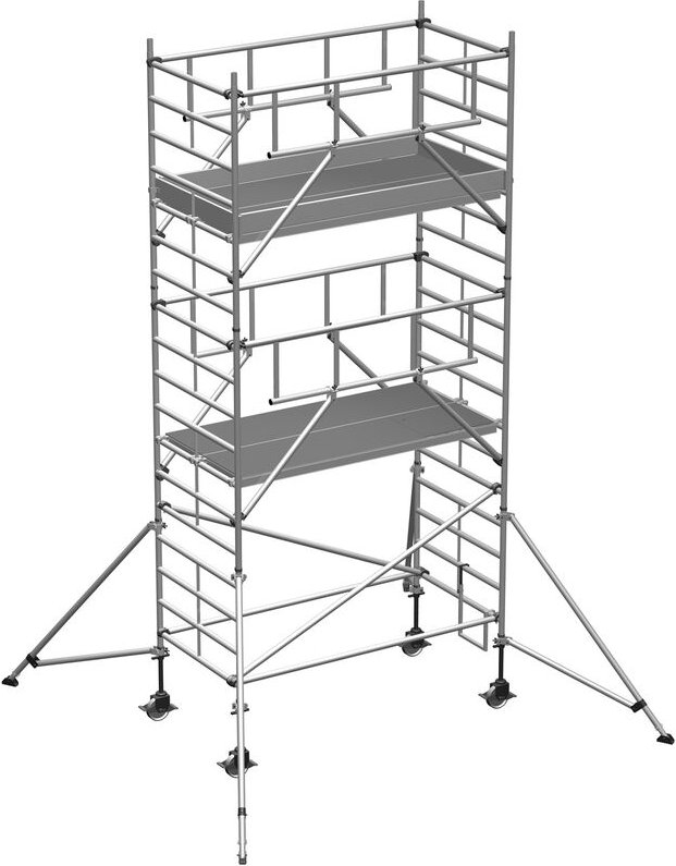Zarges Fahrgerüst MultiTower S-PLUS 2T mit Auslegern, doppelte Plattformbreite 2,50m Plattformlänge 6,45m AH