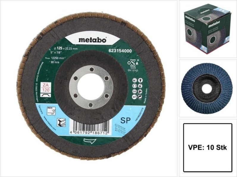 Fächerschleifscheibe 125 mm P 120, SP-ZK Metabo