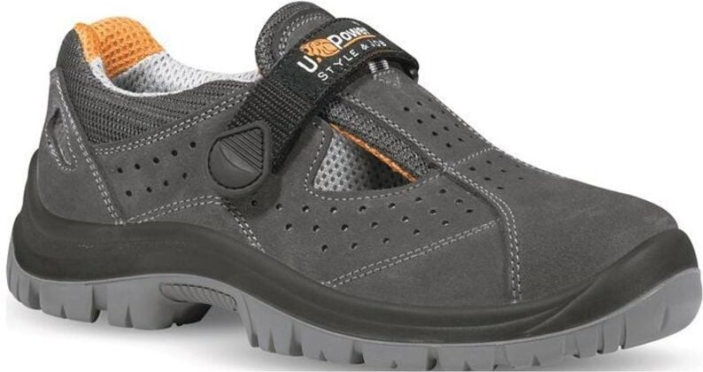U-power - Sicherheitssandale magic Größe 45 w. 11 grau Veloursleder S1PL fo sr