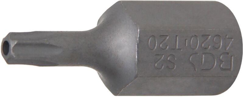 Bit Länge 30 mm Antrieb Außensechskant 10 mm (3/8") T-Profil (für Torx) mit Bohrung T20