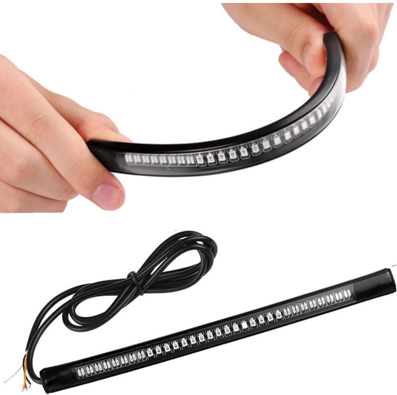 Ersandy - LED-Lichtleiste – Motorrad-Brems-/Blinkerlichter – 48 LEDs – universell und flexibel