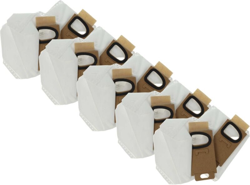 Thumbnail - 10x Staubsaugerbeutel kompatibel mit Roborock H6, H7 Staubsauger - Mikrovlies, 10,7cm x 7,3cm Weiß - Vhbw