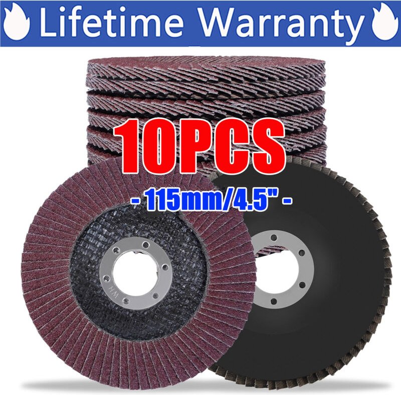 Dayplus - 10x 115mm Winkelschleifer Flap Discs Schleifscheibe 80 Grit für Metall/Holz