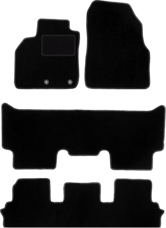 Schwarze Veloursmatten für: Renault Grand Scenic III 7-Sitzer (2009-2015)