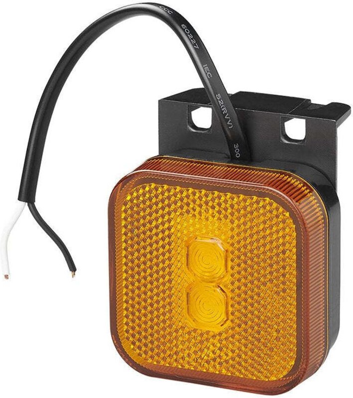 Seitenmarkierungsleuchte 1224v bernsteinfarben 65 x 65 mm led mit halter
